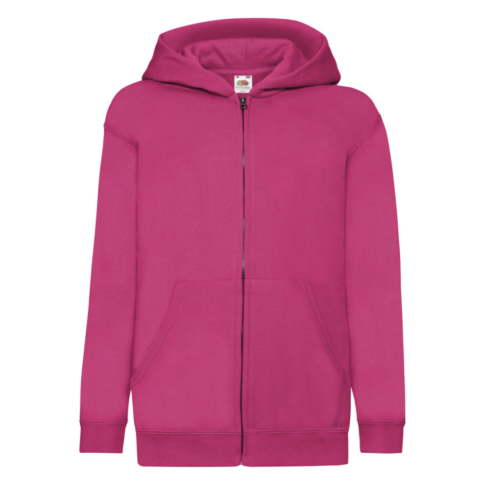 Fruit Of The Loom (9-11, Fuchsia) Childrens/Kids Unisex Hooded Sweatshirt Jacket Multicoloured