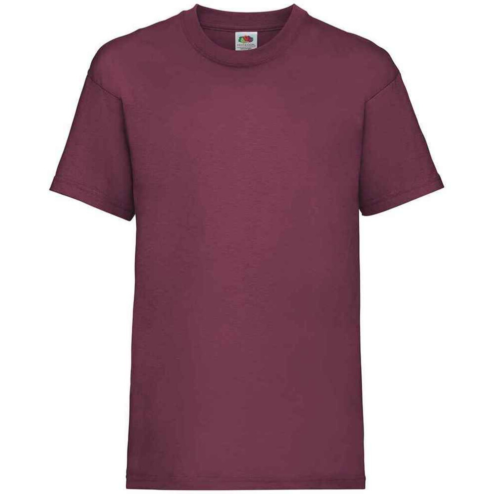 Fruit Of The Loom (12-13 Years, Burgundy) Childrens/Kids Valueweight T-Shirt Red,Multicoloured