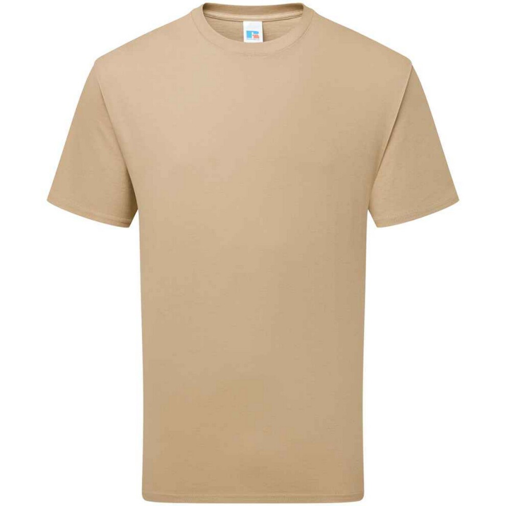 Russell (Xs, Tan) Mens Classic Ringspun Cotton T-Shirt Multicoloured