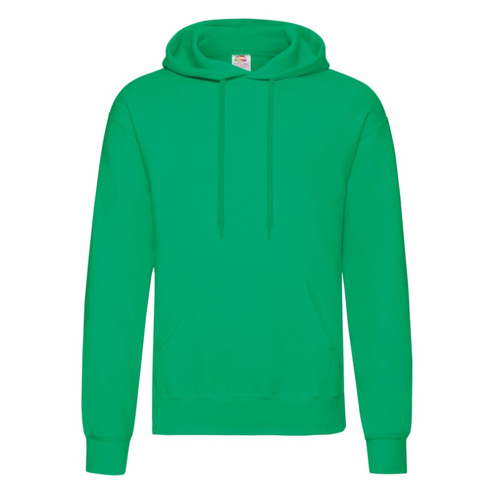 Fruit Of The Loom (M, Kelly ) Mens Hooded Sweatshirt / Hoodie Green