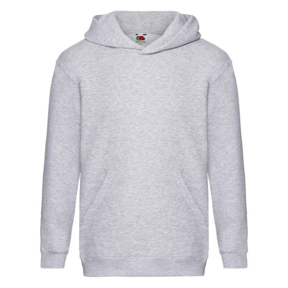 Fruit Of The Loom (5-6 Years, ) Childrens/Kids Premium Heather Hooded Sweatshirt Grey