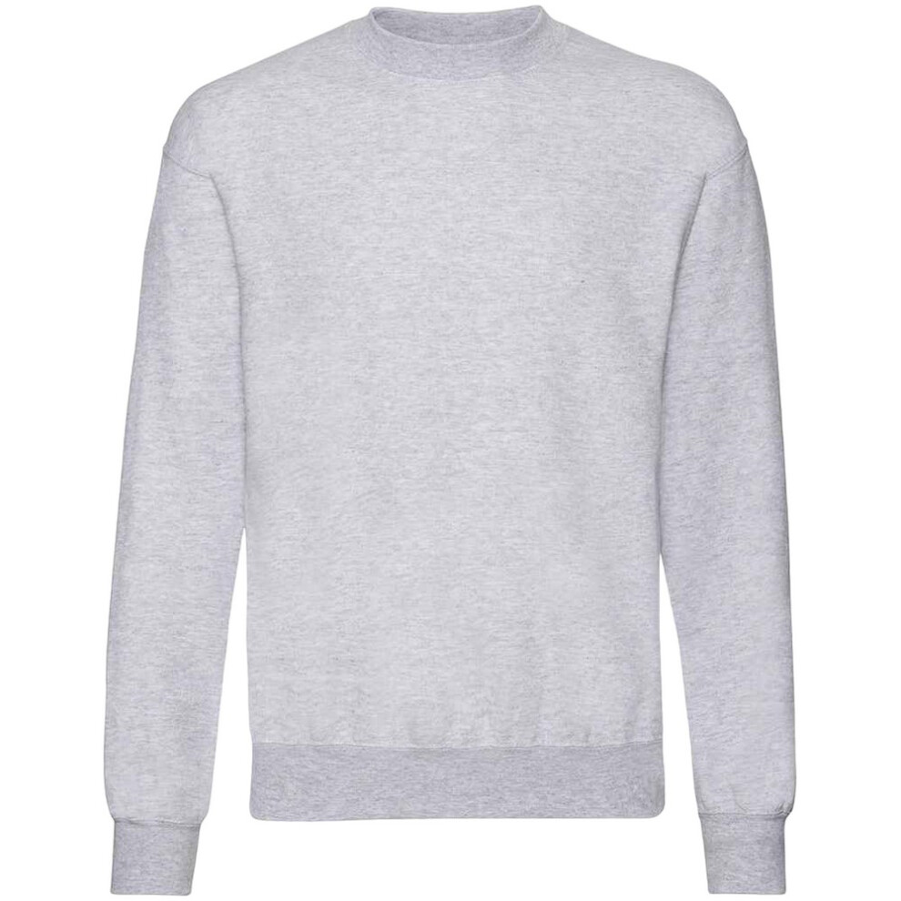 Fruit Of The Loom (L, Heather ) Mens Classic 80/20 Set-In Sweatshirt Grey