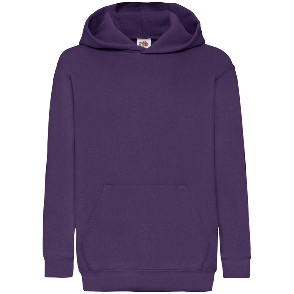 Fruit Of The Loom (9-11, ) Kids Unisex Classic 80/20 Hoodie Purple