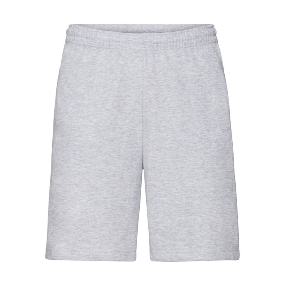 Fruit Of The Loom (L, Heather ) Mens Iconic 195 Jersey Shorts Grey