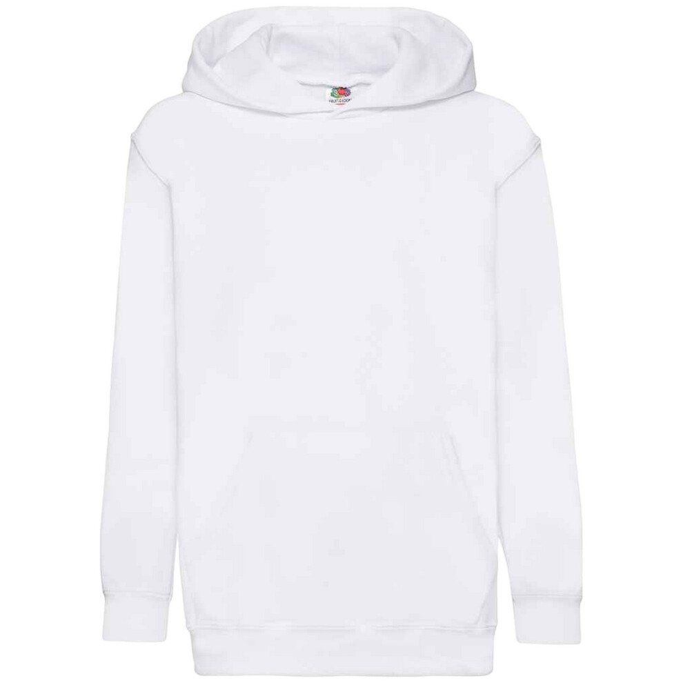 Fruit Of The Loom (9-11, ) Kids Unisex Classic 80/20 Hoodie White