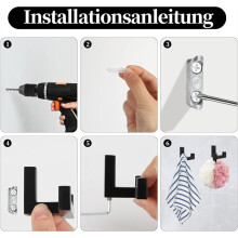 6er-Pack Robuste Doppelklauen-Kleiderhaken Zur Wandmontage mit Schraube, Retro-Doppelkleiderhaken, Universalhaken für Mäntel, Schals