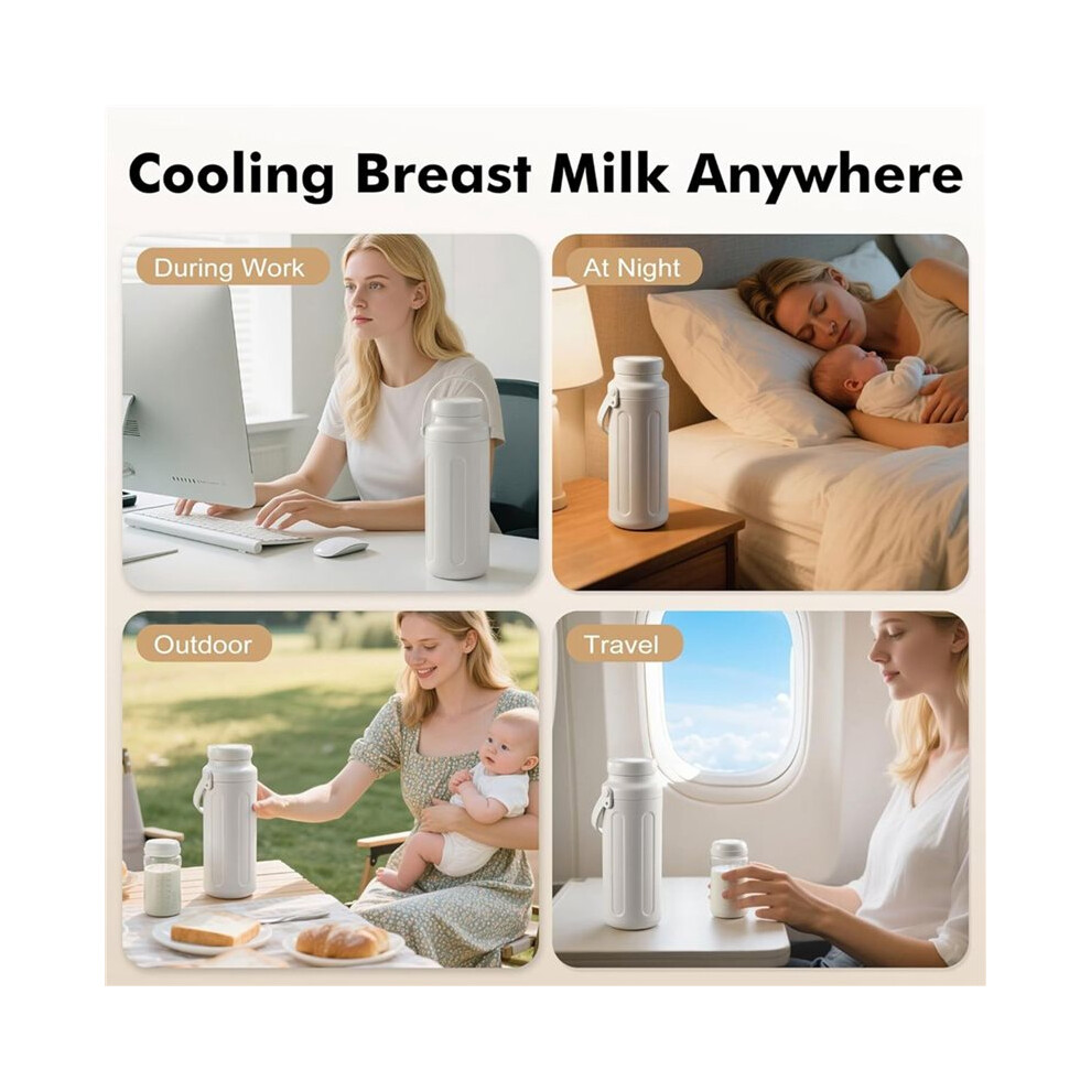 22oz Portable Breast Milk Cooler for Outdoor,Life Saver with 360 Total Cooling for 24 Hours, Travel Breastmilk Chiller