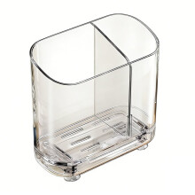 Porta-Escovas de Dentes com Drenagem para Banheiro, Organizador para Parede e Bancada, Design Transparente
