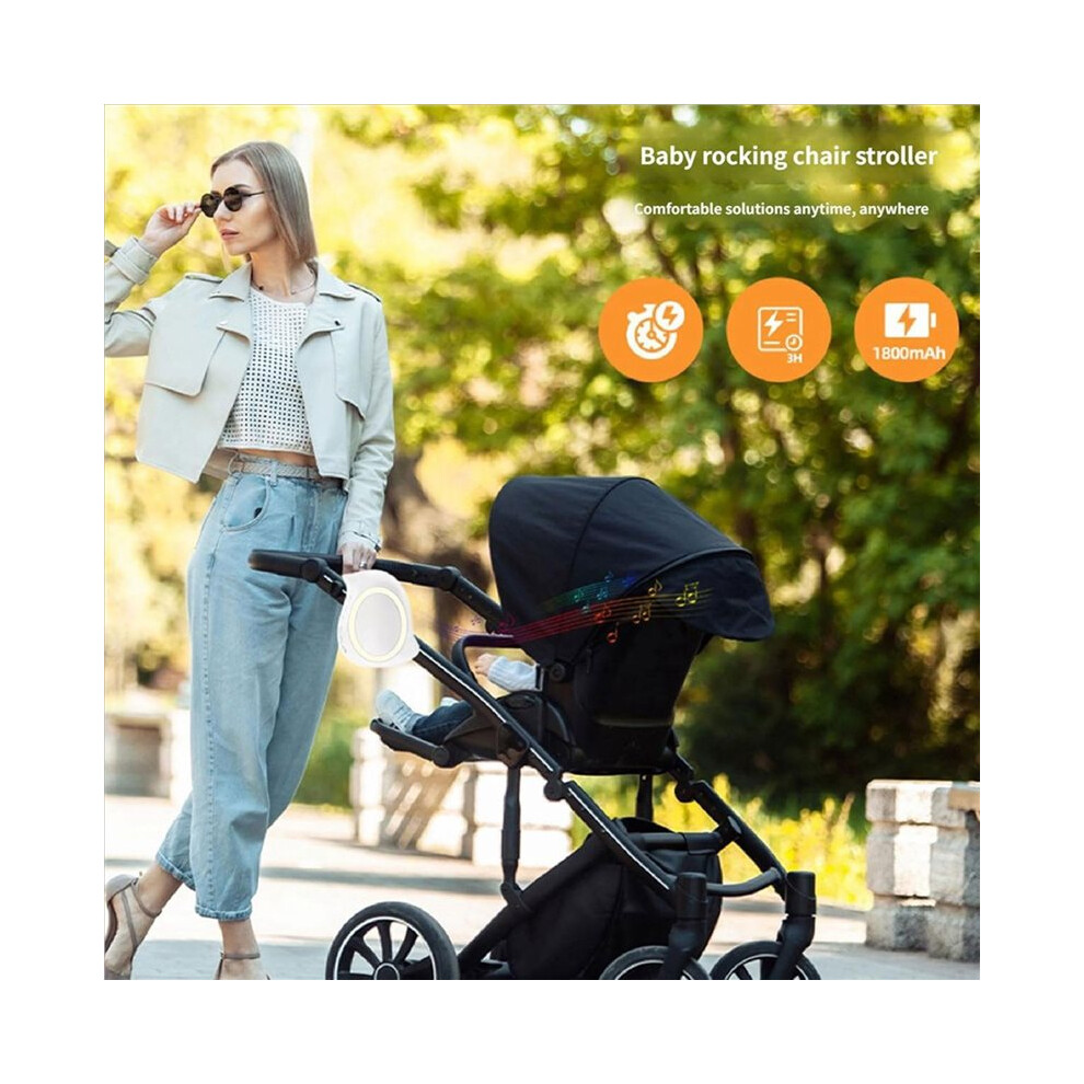 Automatic Baby Stroller Rocker Infant Swing Sleep Soother With Noise Baby Shaker Sleep Aid Device White