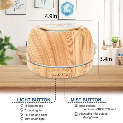 300ML Aromas Essential Oil Diffuser,8 Hours Cool Mist Diffuser with Remote Control,USB-C, 7 Color Humidifier for Home A 2