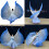 Éventails de danse papillon bleu dégradé élégant, 2Lots, avec 2