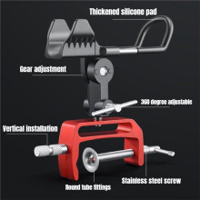 360 Adjustable Aluminum Alloy Boat Fishing Rod Holder for Yacht, Rail Mount Dual-Use Stand