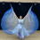 Éventails de danse papillon bleu dégradé élégant, 2Lots, avec 7