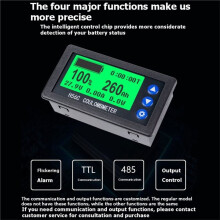 H56CR Coulomb Meter 300A Shunt Without Base Battery Capacity Indicator Lithium Battery Coulomb Tester Voltmeter Ammeter