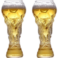 Beer Glass Cup Soccer Themed Premium Style Trophy Style for Home Bar Drinking Football Fan
