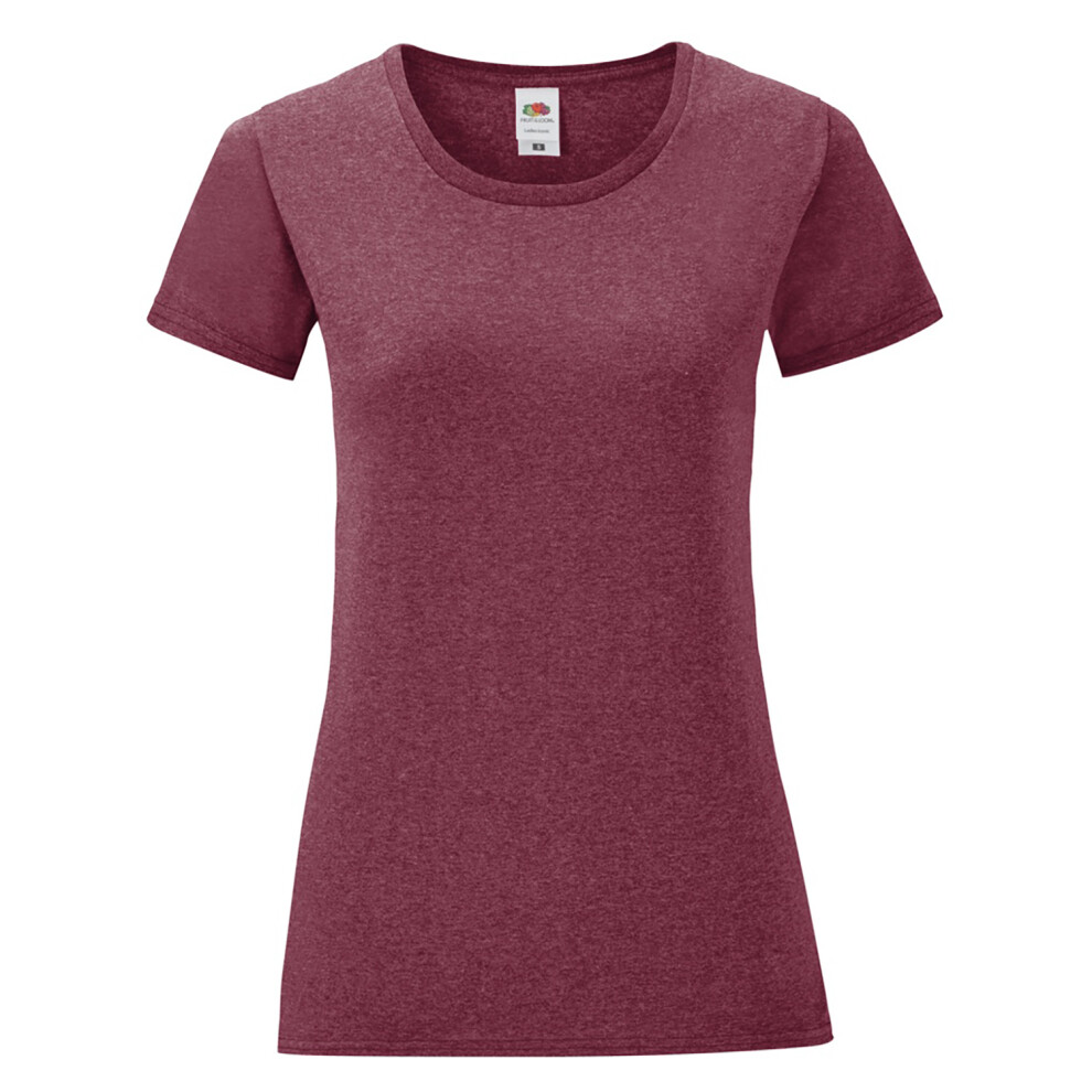 Fruit Of The Loom (Xl, Heather Burgundy) Womens/Ladies Iconic T-Shirt Red,Multicoloured