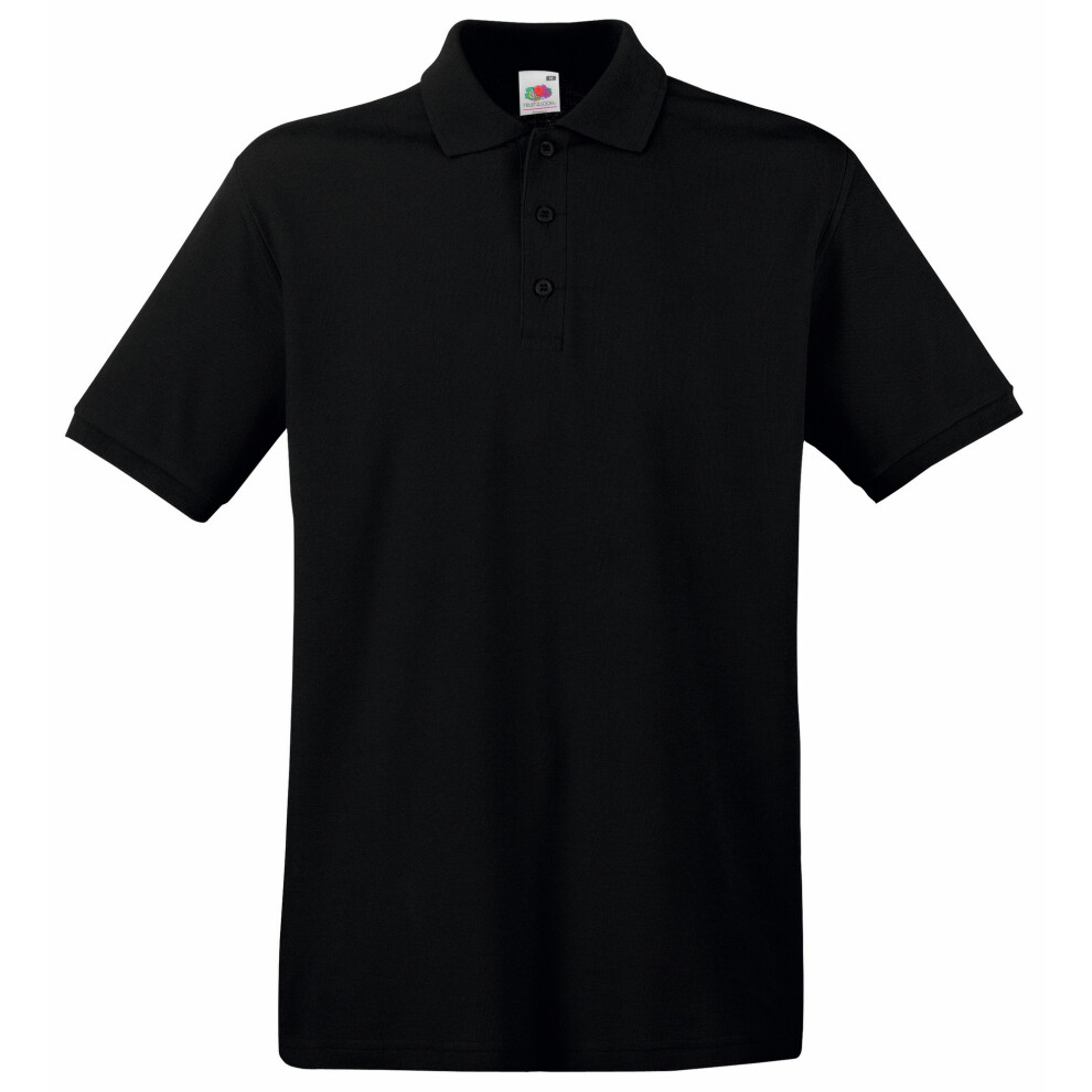 Fruit Of The Loom (3Xl, ) Premium Mens Short Sleeve Polo Shirt Black