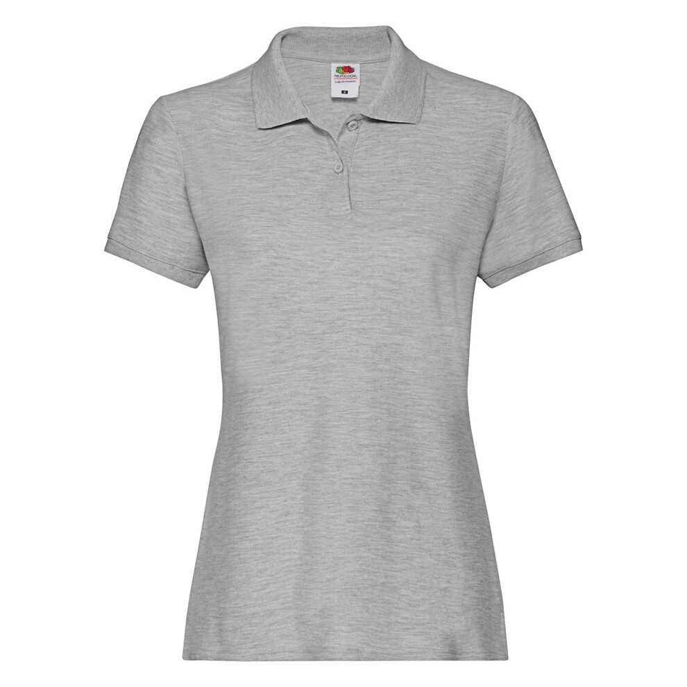Fruit Of The Loom (Xs, Athletic Heather ) Womens/Ladies Premium Polo Shirt Grey