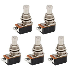 Lot de 5 Interrupteurs au Pied Momentanés SPST - Bouton-Poussoir Silencieux à Toucher Doux, 2 Broches SPST pour Remplacement de Pédales D'Effets de