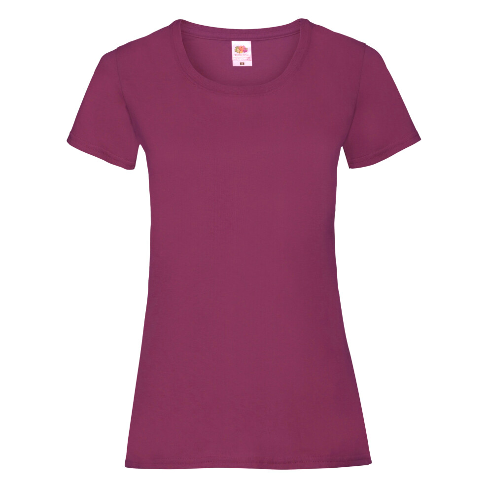 Fruit Of The Loom (2Xl, Burgundy) Ladies/Womens Lady-Fit Valueweight Short Sleeve T-Shirt Red,Multicoloured