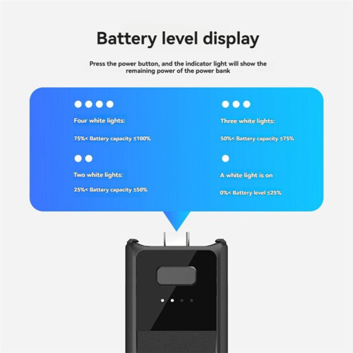 Battery Handle for  Osmo Pocket 4/3 Hand Grip 2800mAh Battery Handle with Type-C Interface Handheld Power Bank 1