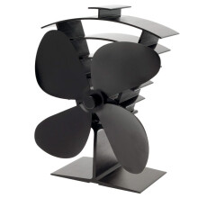 Wood Stove Fan Aluminum Withstand High Temperature Wood Stove Fan Heat Powered 4 Blades Wood Stove with A Safety Device