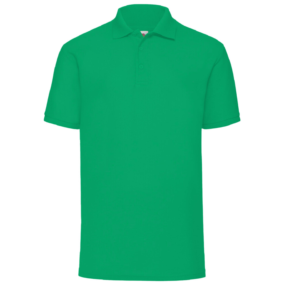 Fruit Of The Loom (S, Kelly ) Mens 65/35 Pique Short Sleeve Polo Shirt Green