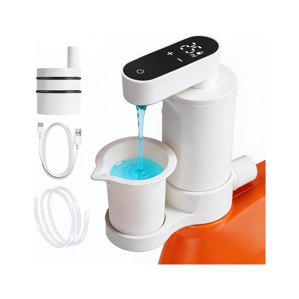 Electric Laundry Detergent Dispenser, Automatic Laundry Dispenser For Liquid Detergent, With Adapter,Usb Recharg White Saudism