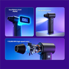 110000 RPM Brushless Violent Air Blower Handheld Turbo Fan Air Blower 160G Thrust Highpowers Duct Fan LED Lighting