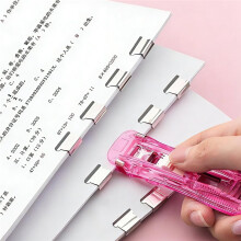 Portable Binder Clip Stapler,100 Reusable Clips,Handheld Paper Clam Clip Dispenser for Desktop Document Home School Desk