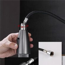 Tuyau de Remplacement pour Robinet D'Évier de Cuisine à Douchette Extractible, Tuyau Extractible en Nylon Noir de 150 cm (59 Pouces) pour Robinet de