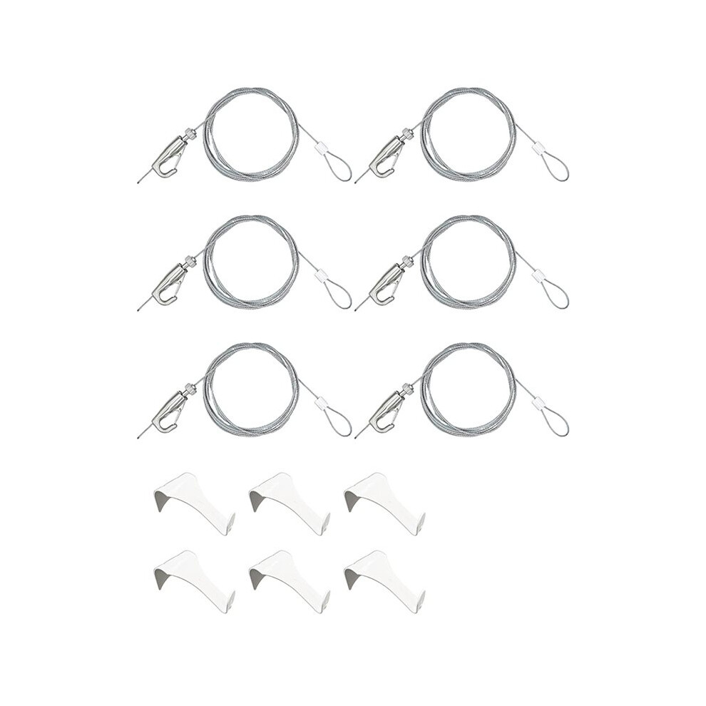 6Pcs Picture Hanging Kit - Picture Rail Hooks With 78 Inch Loop Cord And Adjustable Hooks 4713134047259