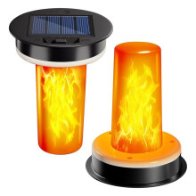 2 Pack Solar Light Replacement Top-Waterproof Outdoor Light Parts for Lantern with Flickering Flame for Solar Lantern