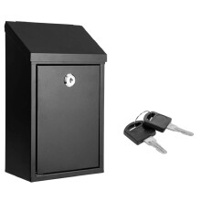 Metalen Donatiebox - Suggestiebox met Gleuf en Slot - Geldkluis - Inleverbox - Opmerkingen- en Stembus