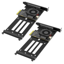 Carte Adaptatrice SSD PCIe 5.0 X4 Vers E1.S/E3.S (EDSFF Gen-Z) avec Ventilateur de Refroidissement pour Serveur de Bureau