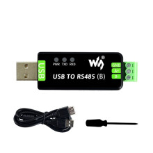 Waveshare Conversor Bidirecional USB para RS485 de Nível Industrial, Versão CH343G, Conversor Serial USB para RS485 (B)