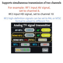 Convertisseur Vidéo Analogique TV300 2 Canaux, Modulateur TV Analogique, Émetteur Sans Fil Audio et Vidéo Analogique Double Canal, Prise US