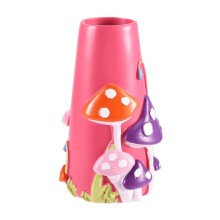 Mushrooms Vase for Flower, Rainbow Funky Mushroom Decor, Unique Vases for Flowers Outdoor Courtyard Decoration A
