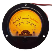 -65 Circular Black Pointer Meter Crown Retro Scale Vu Meter Level Voltage Strap Yellow Backlight