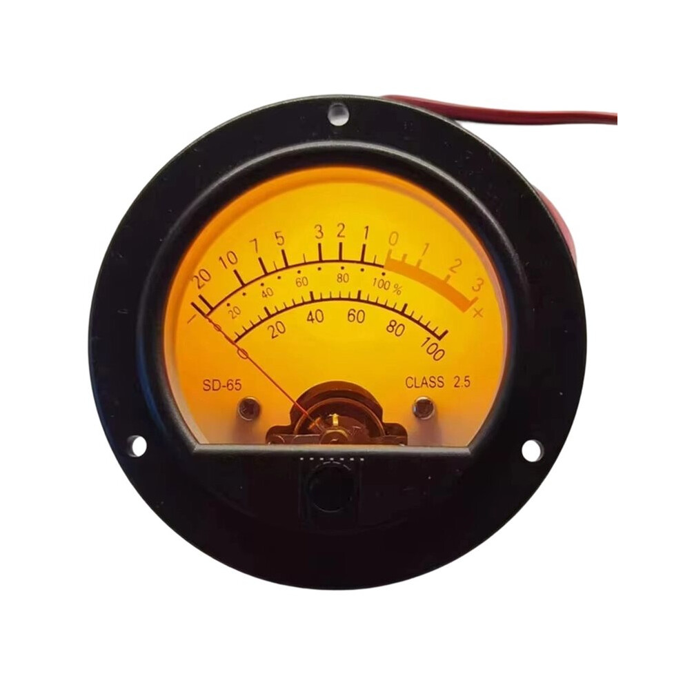 65 Circular Pointer Meter Crown Retro Scale Vu Meter Level Voltage Strap Backlight Black/Yellow 6032742738952