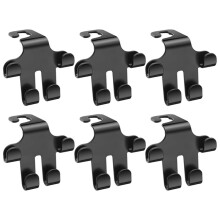 Car Headrest Hook, Two Hook Back Headrest Hanger, for Purses, Bags, Coats, Umbrellas, Black (6Pcs)