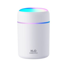 Portable Cool Mist Humidifier, 300ml Small Humidifier with 2 Mist Modes & LED Night Light for Bedroom