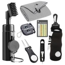 Kit 7 Piezas Accesorios , con Toalla Limpiadora Palos , Bolsa para Pelotas, Herramienta para Reparar Divots, Contador Puntuación, Tabla Rango,