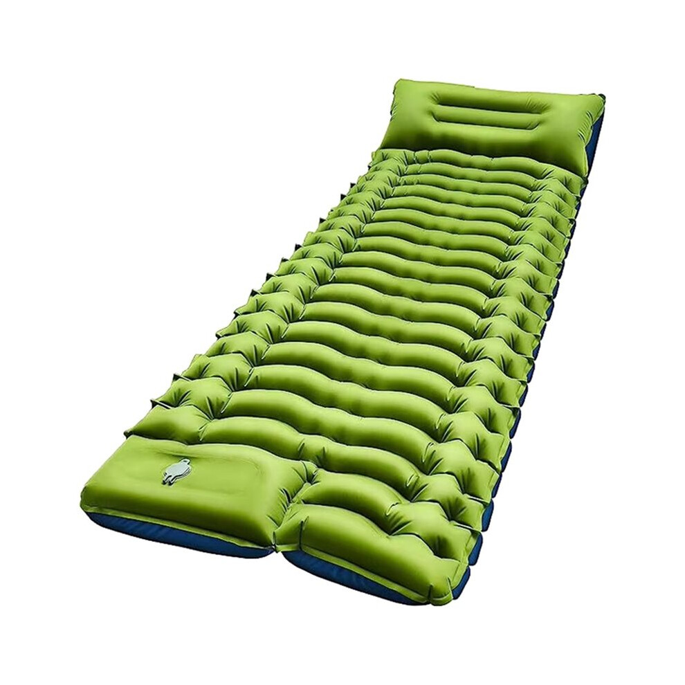 Saudism Ultralight Camping Sleeping Pad With Pillow Built-In Foot Pump Inflatable Sleeping Mat Compact For Hiking Traveling