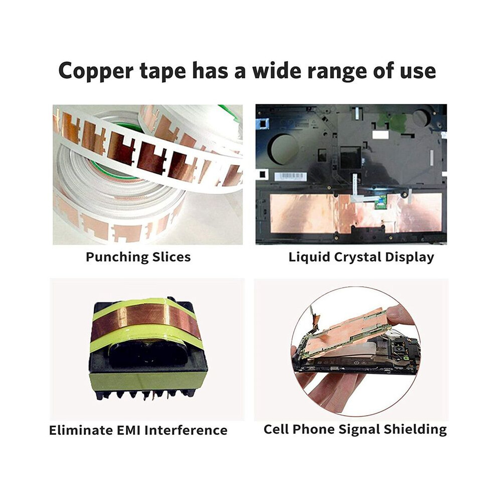 3X Copper Foil Tape 70Mm X 20M For Emi Shielding Conductive Adhesive For Electrical Repairs,Snail Barrier Tape Guitar 6034214895514