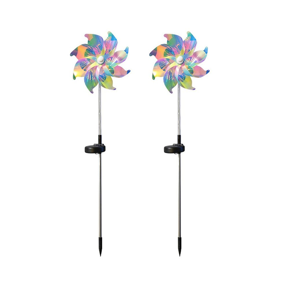 2Pcs Colorful Windmill Solar Garden Lamp Outdoor Waterproof Stake Lights Decorative Led Landscape Lighting For Yard 6033339433250