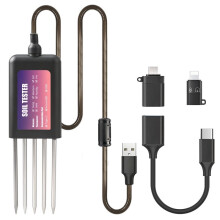 USB Soil Tester N P K PH Meter EC Temperature Humidity Fertility Detector IP68 Waterproof Sensor for Farming Garden