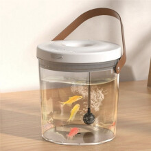 Portable Oxygen Filled Fish Tank Transparent USB Charging Breeding Aquarium Colorful Lights PC Plastic Desktop Fish Tank