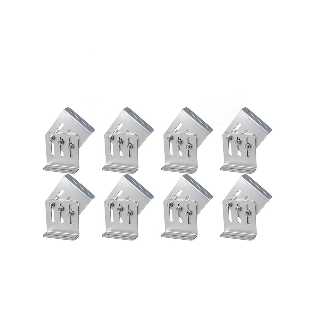 8 Pcs Solar Panel Tilt Mount Brackets, Adjustable Angle Solar Panel Rack Mount For Rv, Roof, Boat 6032536550197
