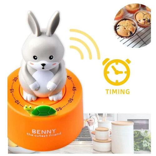 Kitchen Countdown Cartoon Animal Shape Mechanical  Tool Student Study Exam Timing Tool Red 2